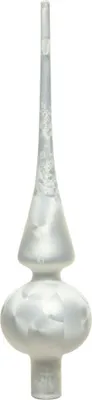 Produktbild von Christbaumspitze Glas 26cm weiß eislack matt
