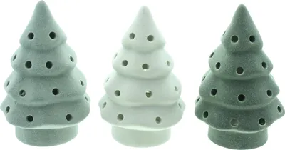 Obrázek produktu pro LED jedle Zelené odstíny sada 3 dekorativních LED světelných dekorací postava