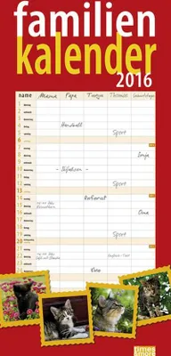 Produktbild von times & more Familienkalender Katzen 2016