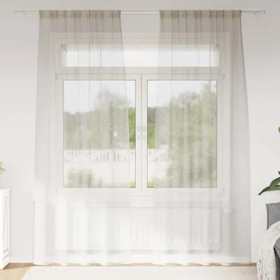 Zdjęcie produktu dla Firany Voile z zasłonami 2 pcs Kremowy 245 x 140 cm Poliester