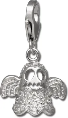 Produktbild von SilberDream Charm Anhänger Gespenst weiß Zirkonia 925 Echt Silber FC3143