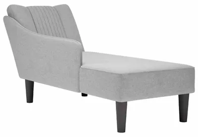 Image de vidaXL Chaise longue avec accoudoir à droite gris nuageux tissu