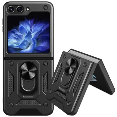Produktbild von Gepanzerte Hülle Hybrid Panzer Camshield Für Z Flip 5 5G Mit Kameraabdeckung - Schwarz