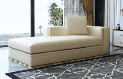Zdjęcie produktu dla Szezlong Leżak wypoczynkowy Sofa Chesterfield Sofa rozkładana Skóra metalowa