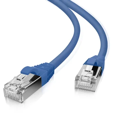 Produktbild von helos Patchkabel SF/UTP Cat 5e blau 3,0 m