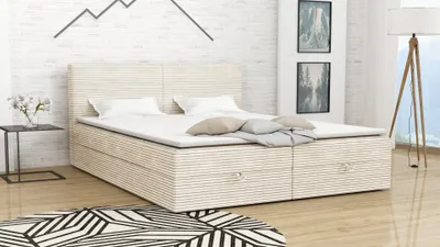 Zdjęcie produktu dla Łóżko Kontynentalne Tapicerowane Sztruks 1 140x200 Beżowe