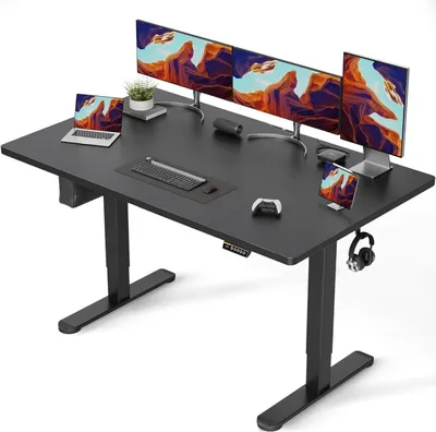 Image de Bureau électrique réglable en hauteur avec gestion des câbles 160x80 cm
