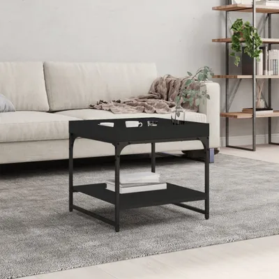 Produktbild von "2026 Promotion" Couchtisch Wohnzimmer - Kaffeetisch - Schwarz 49,5x49,5x45 cm Holzwerkstoff - Sofatisch CC29766