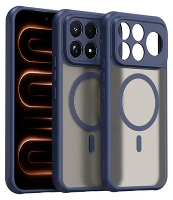 Obrázek produktu pro Silikonový obal MagSafe pro telefon Xiaomi Poco F9 Ultra 5G, s ochranou fotoaparátu, matná modrá barva
