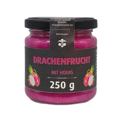 Produktbild von Drachenfrucht mit Honig 250g | cremiger Honig mit Drachenfrucht | süße Geschenk Idee