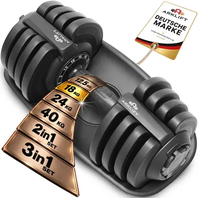 Imagen del producto de Mancuernas ajustables de 20 kg - Juego de pesas ajustable - Hierro - Entrenamiento de fuerza en casa