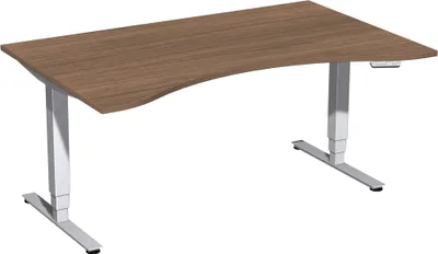 Produktbild von Gere Elektro Pro+ Elektro-Hubtisch höhenverstellbar, 1600x1000x625-1285, Nussbaum/Silber