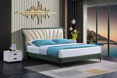 Obrázek produktu pro Látkový nábytek v rámu postele moderní postele Lůžko Textilní design ložnice