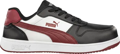 Produktbild von Puma Sicherheitsschuh Frontcourt BLK/WHT/RED Low nach EN ISO 20345:2011 S3 ESD FO HRO SR schwarz  Größe 40
