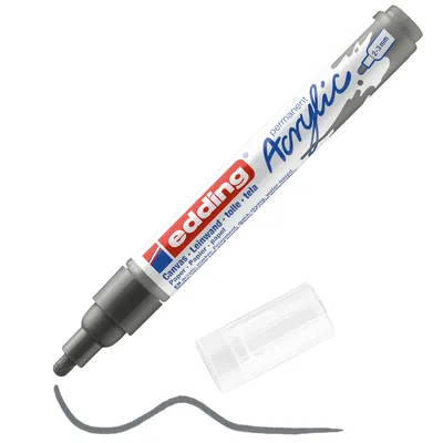 Produktbild von Edding 5100 Acrylmarker Medium, Anthrazit, Anthrazit, Medium, 2 mm, 3 mm, Tinte auf Wasserbasis