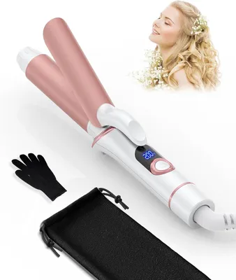 Produktbild von Mini Lockenstab für Kurze Haare, 25mm Reise Lockenstab Kleine Locken, LCD Display 120-200℃, mit Handschuh und Aufbewahrungstasche, Doppelspannung