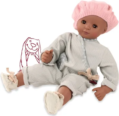 Produktbild von Götz Maxy Muffin, Mädchen Avocado, Afro, haarlos, verschlafene Augen, 42 cm