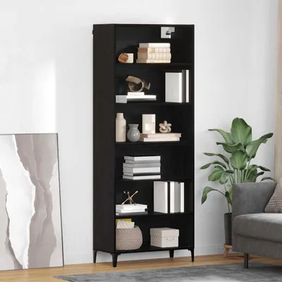 Produktbild von "Schlussverkauf" Highboard 1 PC - Anrichte/Sideboard - Mit Stauraum - Schwarz Eichen-Optik 69,5x34x180 cm Holzwerkstoff C6792