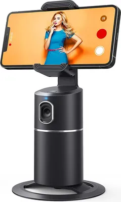 Produktbild von 360-Grad Rotierende Folge Gimbal Stabilisator Gesichtsautomatik Handyhalterung für Live Broadcast Schwarz