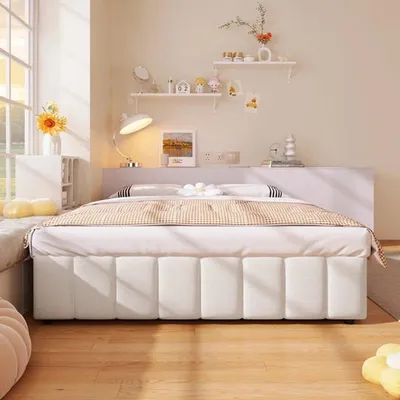 Obrázek produktu pro Postel s čalouněnou čelo a bočnicemi, jednolůžko, 90x200 cm - Hydraulický mechanismus s úložnou funkcí, bez čela