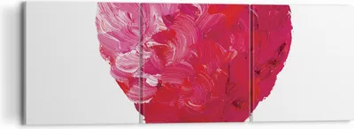 Produktbild von Bild auf Leinwand - Leinwandbild - 3 Teile - Rot Herz Aquarell - 120x40cm - Wand Bild - Wanddeko - Wandbilder - Leinwanddruck - Bilder - Wanddekoration - Leinwand bilder - Wandbild - CA120x40-4158