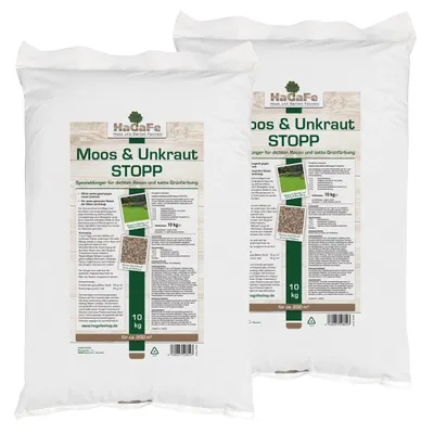 Two bags of lawn fertilizer are shown against a white background.