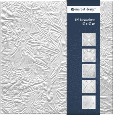 Produktbild von Deckenplatten aus Styropor EPS - Deckenpaneele leicht & robust im modernen Design - (24QM Sparpaket SKORA 50x50cm) Deckenplatten Paneele Platte weiß