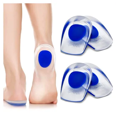 Produktbild von 2 Paar Fersensporn-Einlagen, Gel-Fersenpolster für Achillessehnenbeschwerden, Orthopädische Einlagen (L)