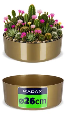 Immagine prodotto di Vaso da fiori KADAX "Ronta", vaso rotondo, vaso per piante, fioriera 26 cm, vaso oro