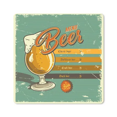 Produktbild von MuchoWow® Mauspad Mousepad Mannshöhle - Bier - Bar - Vintage 20x20 cm - Mousepads - Maus Mat - Pad - Mausunterlage - Desk Mat - Bureauartikeln