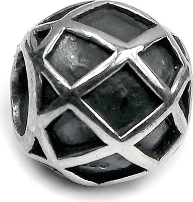 Produktbild von CarloBiagi Bead Charm Schmuck Element Gitterdekor 925 Echt Silber BBS062