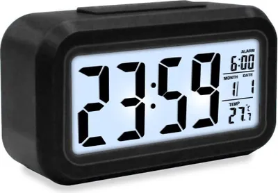 Produktbild von LED Wecker Digital Alarmwecker Uhr Kalender Beleuchtet Schlummerfunktion Alarm Schwarz