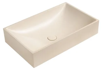 Produktbild von Sapho TARANT Betonwaschbecken mit Auslauf, 58x36cm, weiß Sandstein