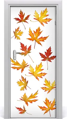 Produktbild von Tulup Türaufkleber 85x205 cm Dekorative Aufkleber Selbstklebend Wasserdichte Tapete Abnehmbar Schlafzimmer Wohnzimmer Wohnkultur - Furnier Wandaufkleber Blätter im Herbst