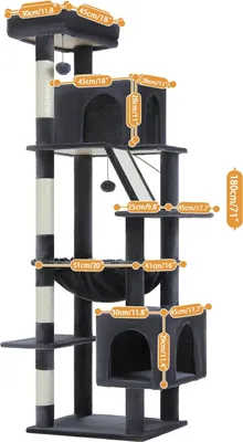 Image de Arbre à chat multi-niveaux, appartements spacieux, griffoirs résistants, AMT0281DGY, XL