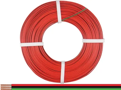 Produktbild von Drillingslitze 0,25 mm² / 50 m rot-schwarz-grün von Donau Elektronik