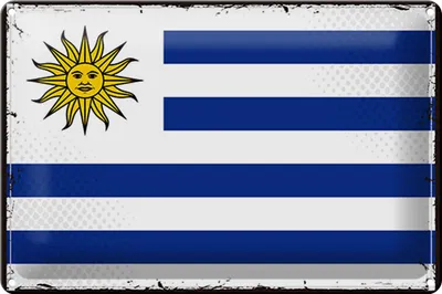 Produktbild von Blechschild Flagge Uruguay 30x20cm Retro Flag of Uruguay