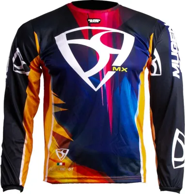 Zdjęcie produktu dla Koszulka motocrossowa MUGENRACE Army, niebiesko-pomarańczowa, rozmiar 3XL