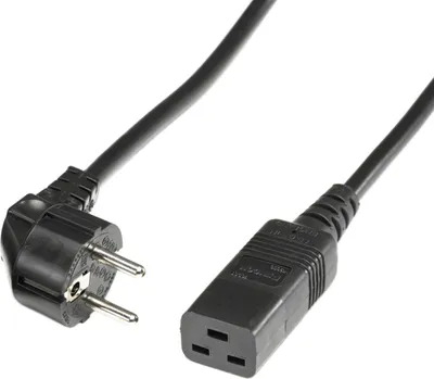 Produktbild von BACHMANN Netzkabel Schutzkontakt - IEC320-C19 16A/250V, schwarz, 0,5 m
