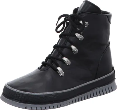 Produktbild von Gemini Damen Stiefelette Leder Schnürboot sportlich Profilsohle 035007-02, Größe:41 EU, Farbe:Schwarz