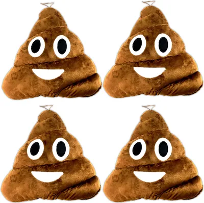 Produktbild von 4 Stück Plüschkissen Scheißhaufen Kopfkissen Scheisse Kacke Kissen Kackhaufen