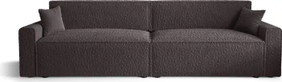 Produktbild von Schlafsofa Alvito 2X BIS, Farbe: Kalt braun. Material: Bouclé. A: B: 312 cm, H: 85 cm, L: 94 cm,, Sofa mit Bettkasten und Schlaffunktion, Bettsofa, Schlafcouch, Sofa bed, Schlafsofa.