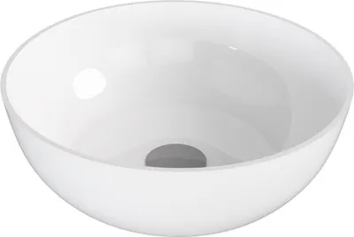 Immagine prodotto di Lavabo da appoggio BANERA ROUND, marmo fuso, diametro 39 cm, bianco