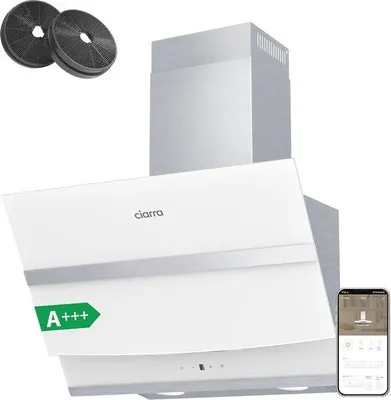Immagine prodotto di Cappa aspirante da esterno, 60 cm, classe energetica A++, portata 650 m³/h, 4 velocità con pannello di controllo touch screen, colore bianco