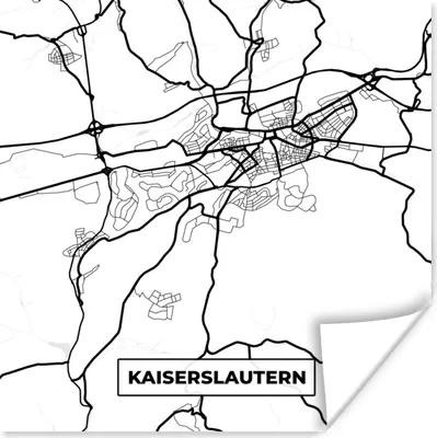 Produktbild von MuchoWow® Poster Karte - Kaiserslautern - Stadtplan 50x50 cm - Wohnzimmerdekoration
