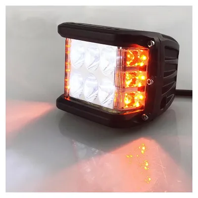Immagine prodotto di Barra LED da 45 W / Lampada di emergenza alogena – luce bianca + arancione, 12–24 V, doppia illuminazione (doppia lampada), lampeggiante