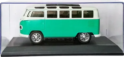 Produktbild von Retro Bus in Vitrine Modell mit Licht Sound Friktionsantrieb 15cm Modellauto Spielzeugauto Spielzeug Kinder Geschenk 28 (Grün)