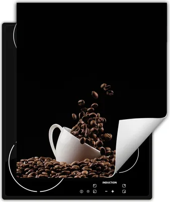 Immagine prodotto di DarHaus Piastra di copertura per fornelli 45x52 cm Tappetino antiscivolo Roll-up, nero - Caffè