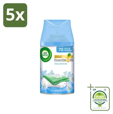 Immagine prodotto di 5 ricariche per diffusore automatico Air Wick Freshmatic - Profumo "Freschezza di bucato e lilla" - 250 ml - Confezione grande - 5 pezzi