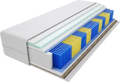 Produktbild von Matratze 95x205 cm Doppelmatratze, H3 & H4 Federkernmatratze, Taschenfederkernmatratze 20 cm Hoch Latex Seegras Hypoallergene, HR-Schaum, Wendematratze mit Klimafaser, Gesteppter Bezug Salvo Gras Multitaschen